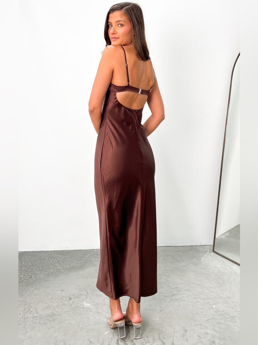 Beginning Boutique Scarlette Brown Maxi Dress - Picture 2 of 16